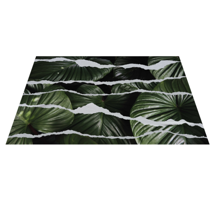 Torn Leaf Pattern nature vinyl rug - TenStickers