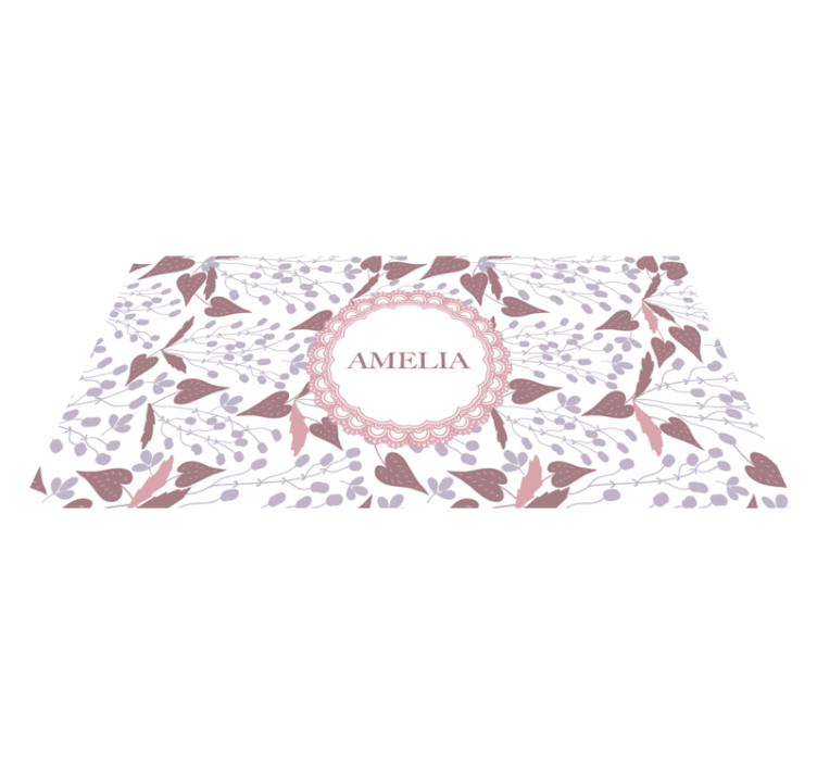 Pastel flowers pattern personalised mat - TenStickers