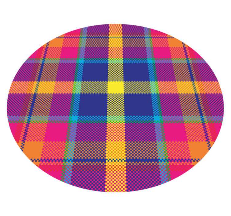 Colorful Plaid Pattern geometric vinyl rug - TenStickers