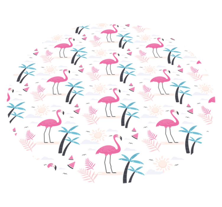 Flamingo tropical scene teenager vinyl rug - TenStickers