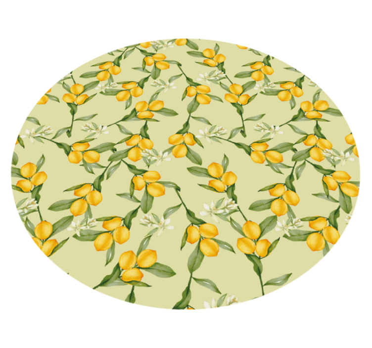 Citrus Blossom Pattern kitchen vinyl rug - TenStickers