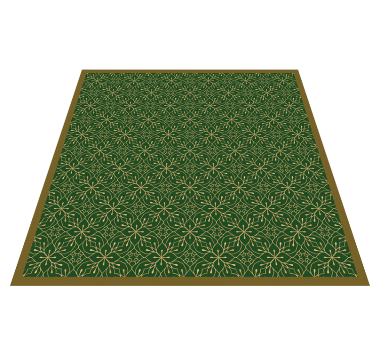 Elegant green and gold pattern vintage rug - TenStickers