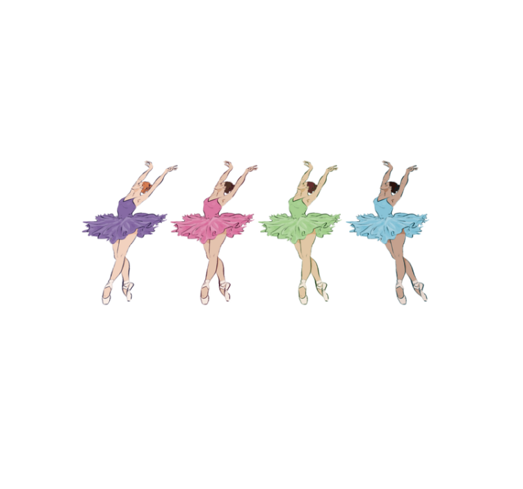 Ballet Dancers Set vinyl rug - TenStickers