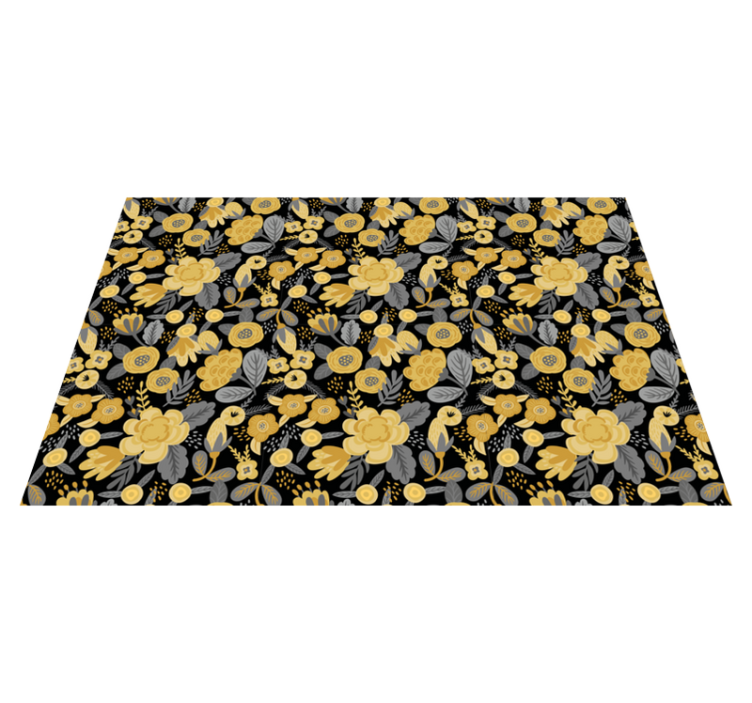 Floral Print Elegance nature vinyl rug - TenStickers