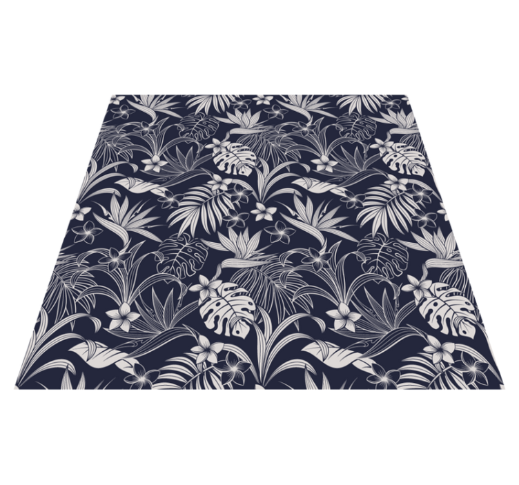 Tropical Floral Pattern nature vinyl rug - TenStickers