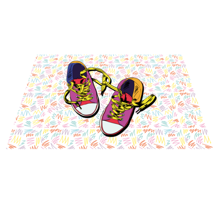 Colorful Sneaker Pattern teenager vinyl rug - TenStickers