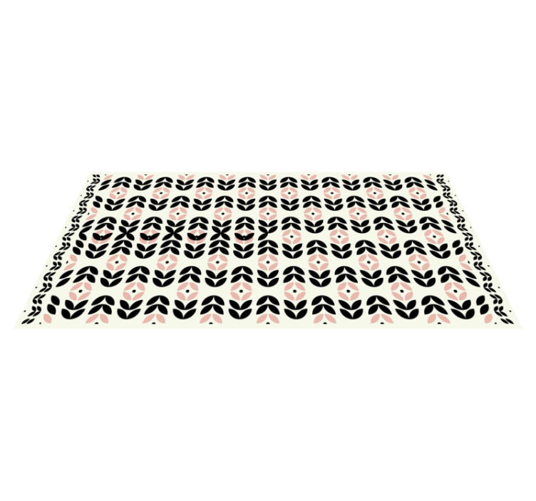 Floral Geometric Motif modern vinyl rug - TenStickers