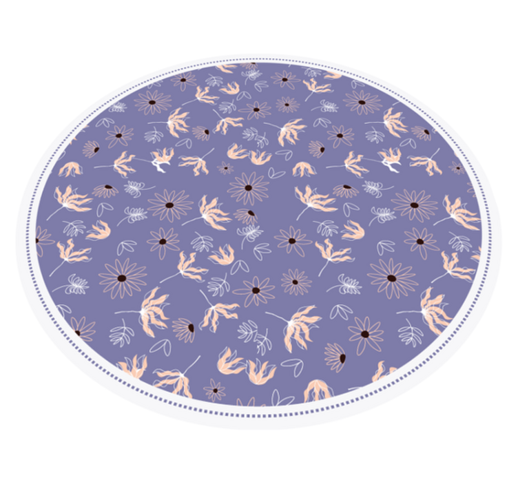 Floral Purple Pattern flower vinyl rug - TenStickers