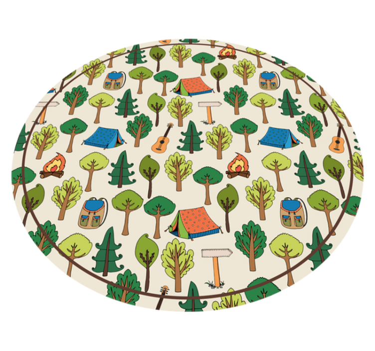 Camping adventure scene vinyl rug - TenStickers