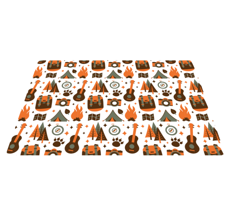 Adventure Camping Icons vinyl rug - TenStickers