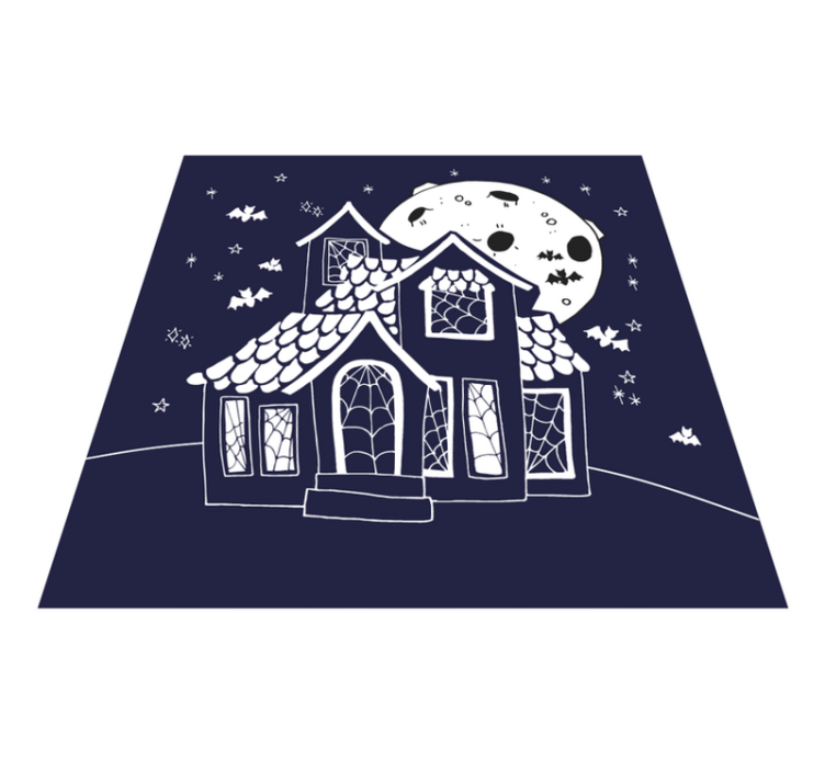 Spooky Mansion Setting halloween vinyl rug - TenStickers