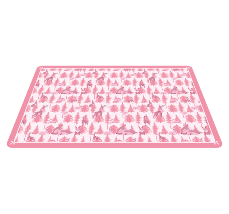 Playful Woodland Scene nursery vinyl rug - TenStickers