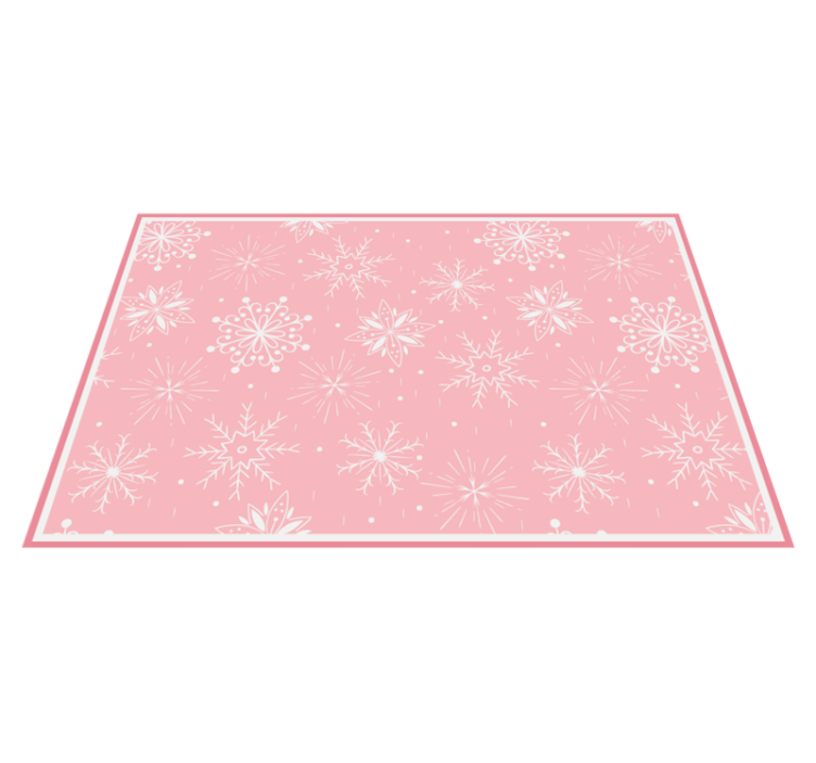 Pink Snowflake Motif christmas vinyl rug - TenStickers