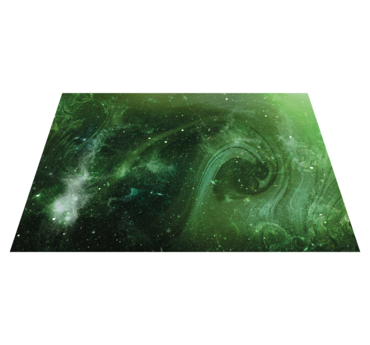 Cosmic green swirl star vinyl rug - TenStickers