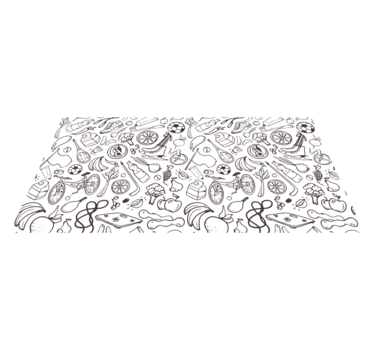 Active Lifestyle Icons vinyl rug - TenStickers