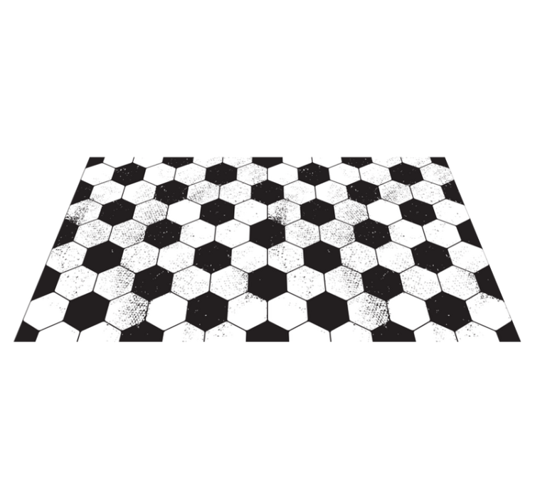Black and white hexagonal geometric vinyl rug - TenStickers