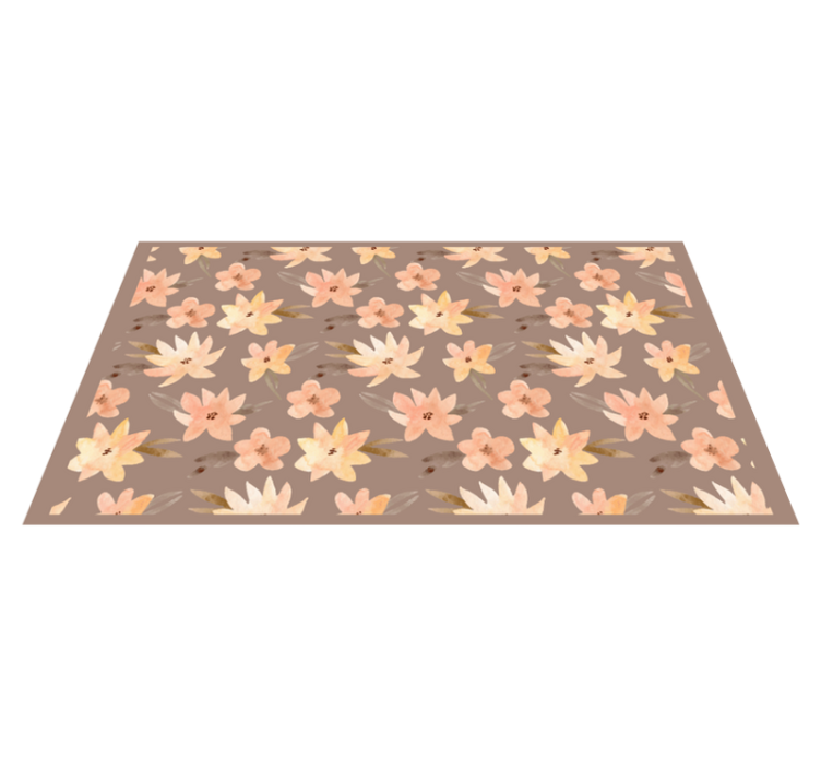 Floral Motif Array flower vinyl rug - TenStickers