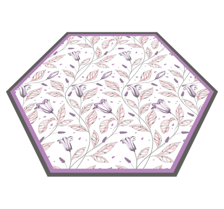 Flower vinyl rug with elegant botanical design - TenStickers