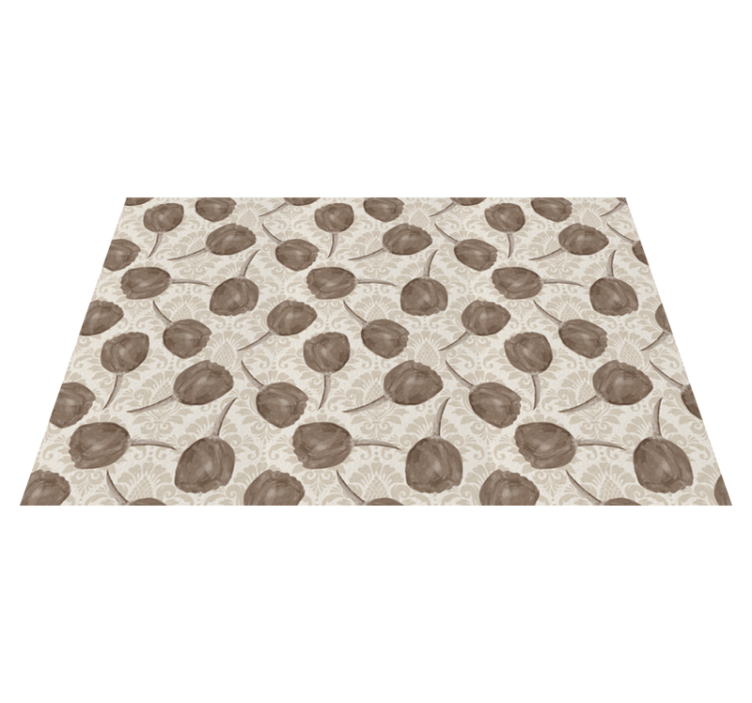 Gentle Botanical Motif flower vinyl rug - TenStickers