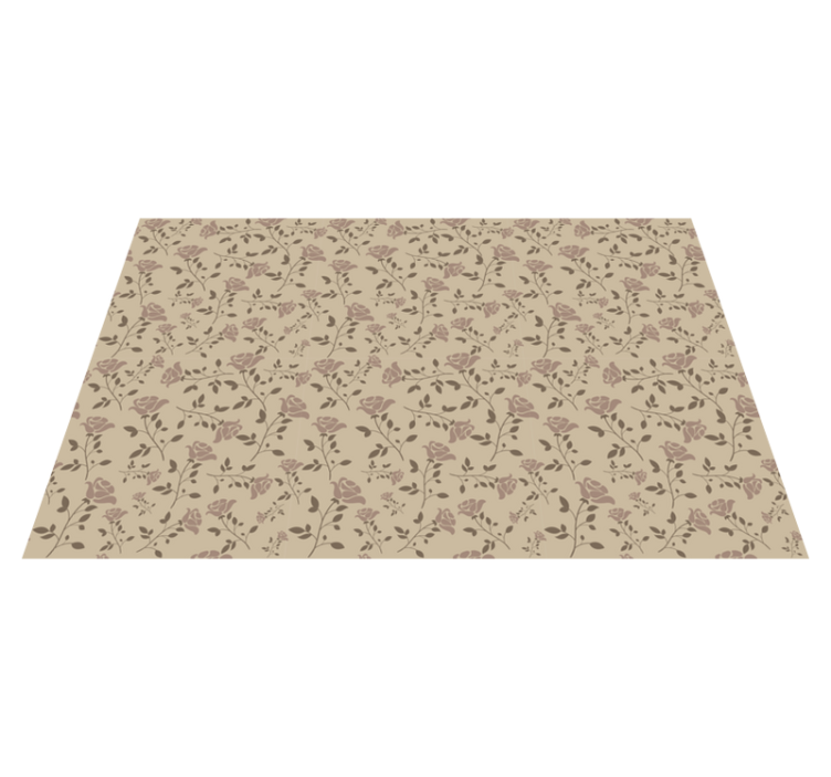Subtle Floral Motif flower vinyl rug - TenStickers