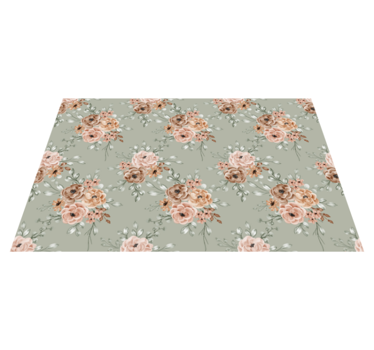 Pastel colors Pattern flower vinyl rug - TenStickers
