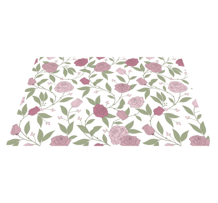 Elegant garden pattern flower vinyl rug - TenStickers
