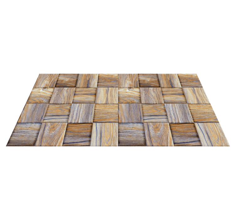 80's wood imitation mosaic geometric rugs - TenStickers