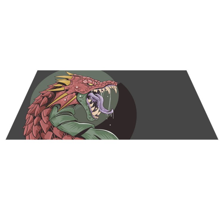 Dragon Head Illustration teenager vinyl rug - TenStickers