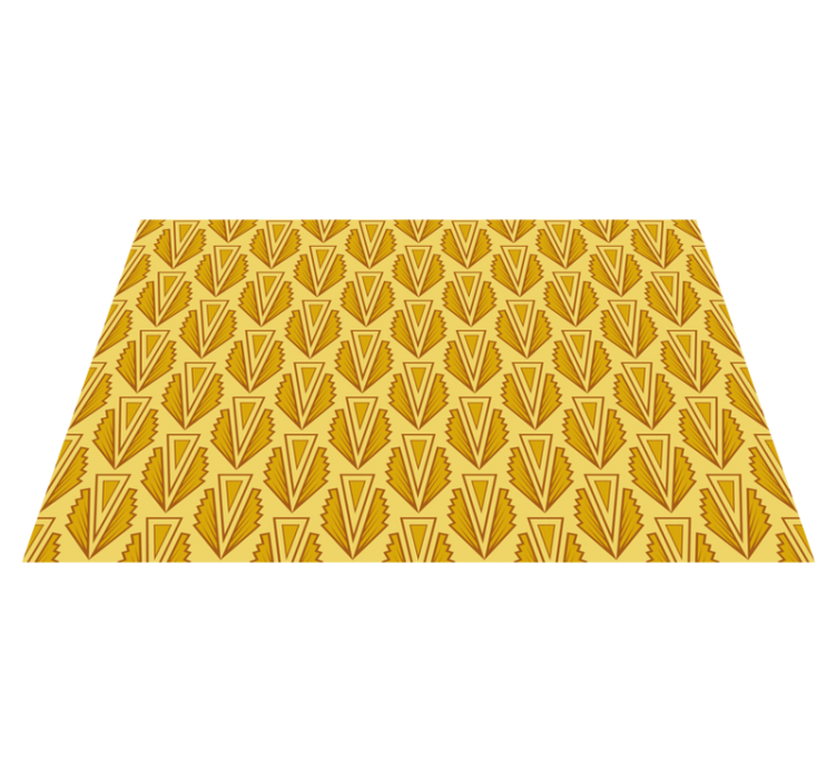Geometric Yellow Pattern mosaic vinyl rug - TenStickers