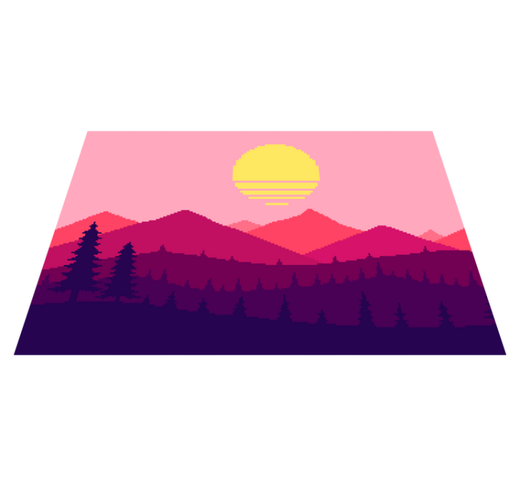 Sunset mountain view nature vinyl rug - TenStickers