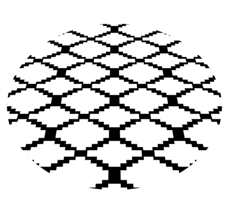 Modern black and white geometric vinyl rug - TenStickers