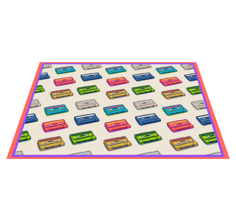 Colorful cassette tapes vintage vinyl rug - TenStickers
