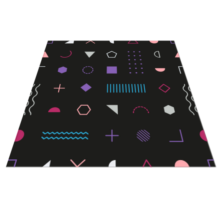 Playful Shapes Display geometric vinyl rug - TenStickers