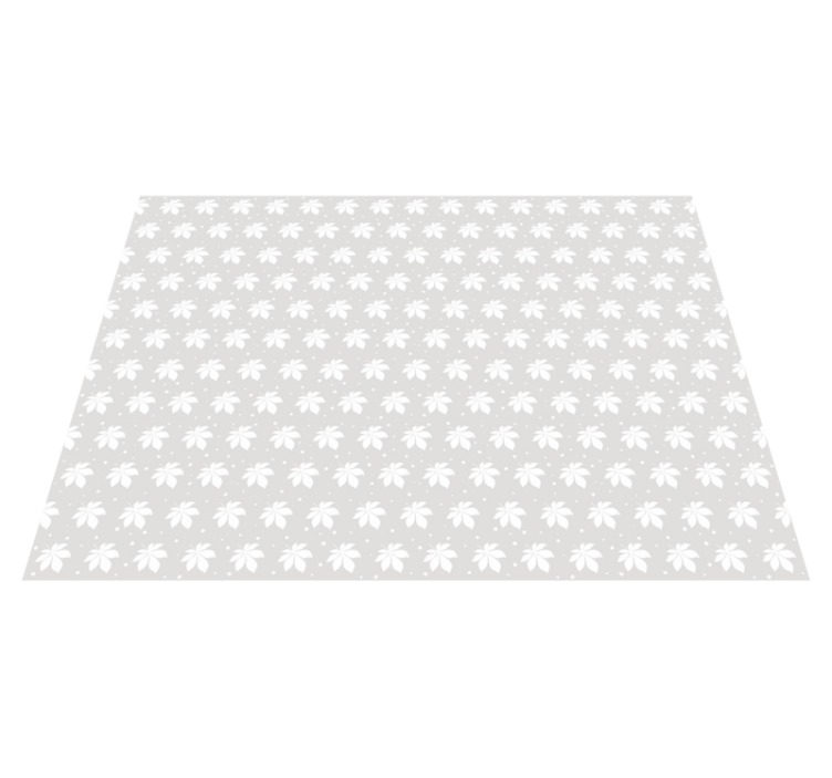 Delicate Botanical Element flower vinyl rug - TenStickers