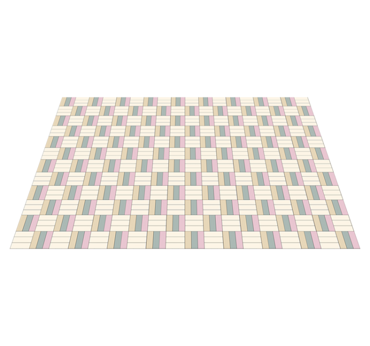 Woven colour blocks geometric vinyl rug - TenStickers