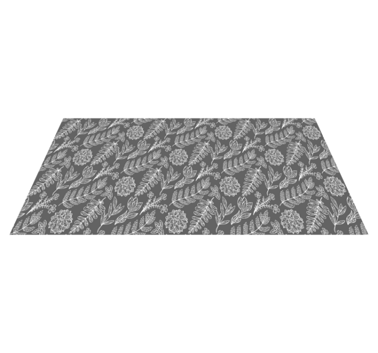 FLORAL FOLIAGE PATTERN flower vinyl rug - TenStickers