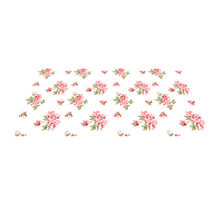 White minimalist design flower vinyl rug - TenStickers