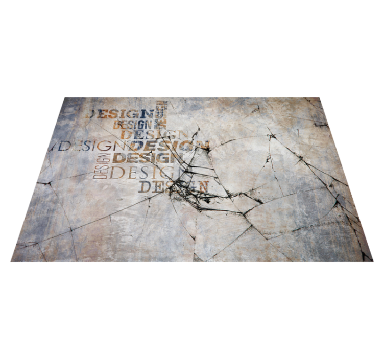 Cracked Stone Typography stone effect vinyl rug - TenStickers