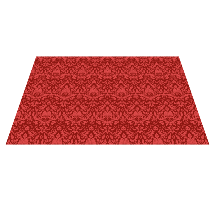 Baroque Pattern Overlay red vinyl rug - TenStickers