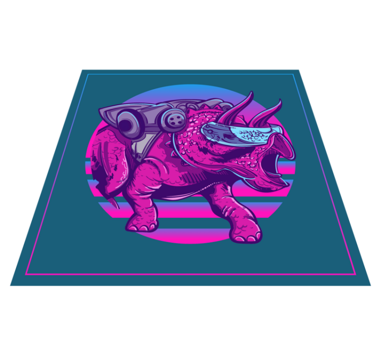 Cybernetic Rhino Illustration animal vinyl rug - TenStickers