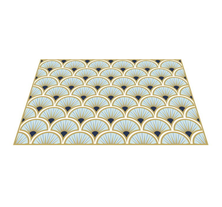 Geometric Fan Pattern geometric vinyl rug - TenStickers