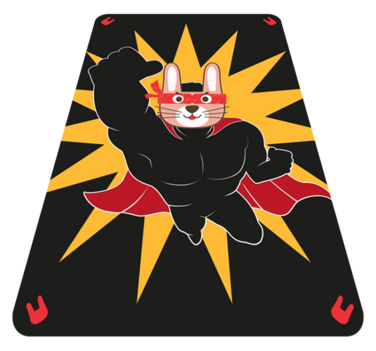Superhero Bunny Adventure playroom vinyl rug - TenStickers