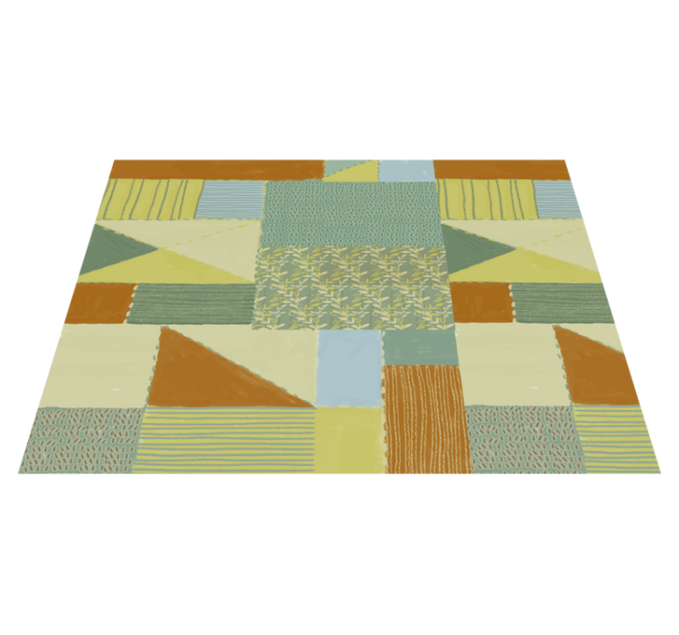 Geometric Patchwork Tapestry geometric vinyl rug - TenStickers