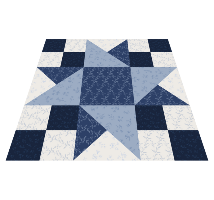 Patchwork Star Pattern geometric vinyl rug - TenStickers