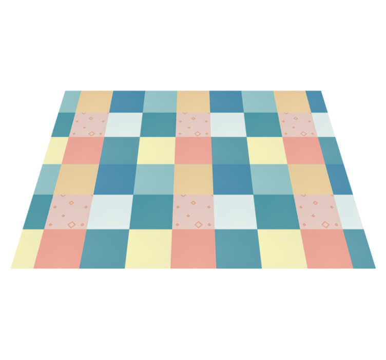 Geometric Pastel Checkerboard geometric vinyl rug - TenStickers