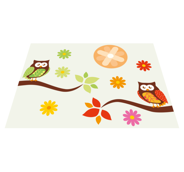 Colorful Nursery Owls vinyl rug - TenStickers