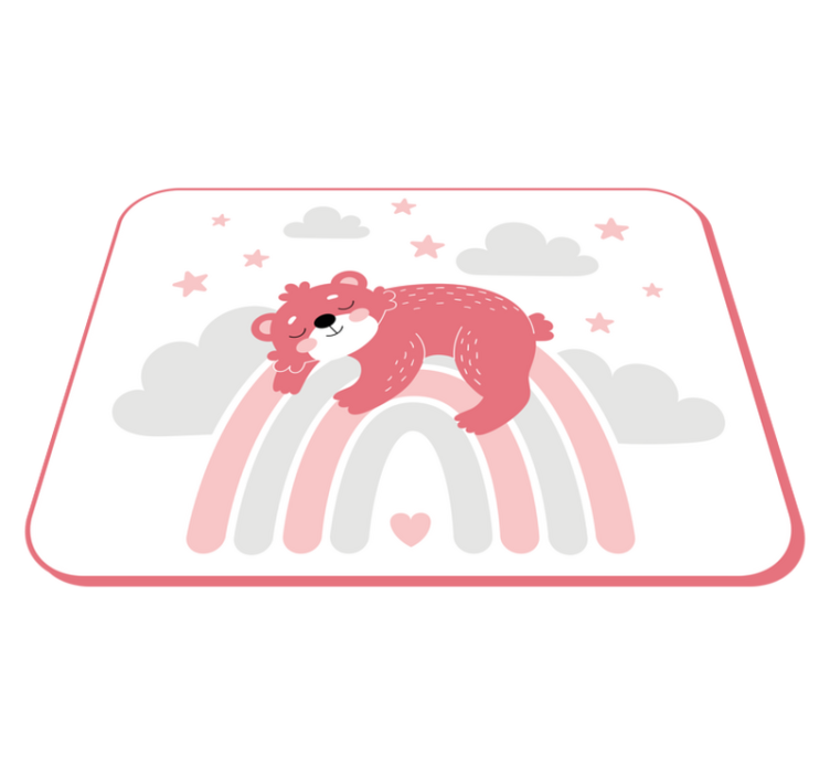 Sleepy Bear Rainbow nursery vinyl rug - TenStickers