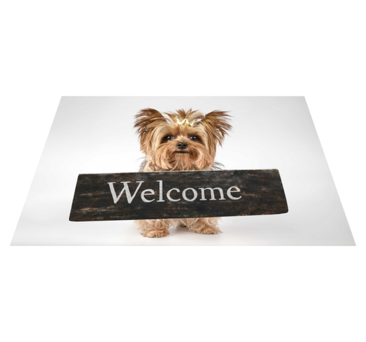 Furry Welcome Sign custom vinyl mat - TenStickers