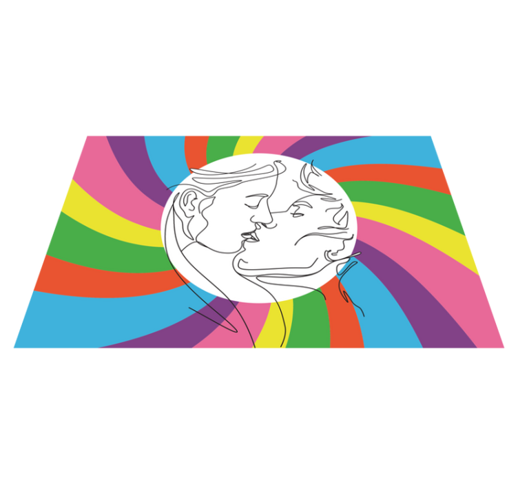 Colorful Kiss Silhouette kids vinyl rug - TenStickers