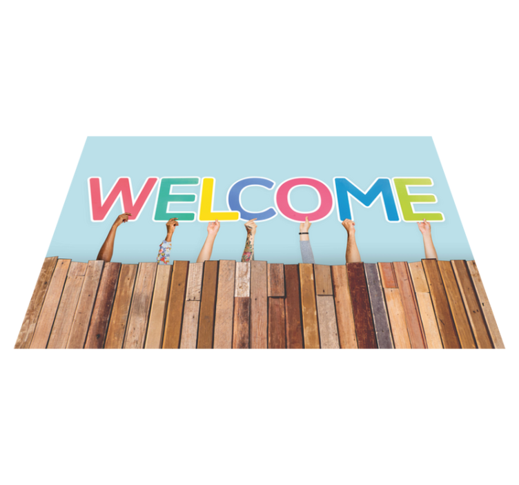 Colorful Welcome Entry custom vinyl mat - TenStickers